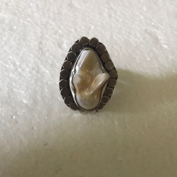 Vintage 925 Biwa pearl ring - Picture 1 of 4